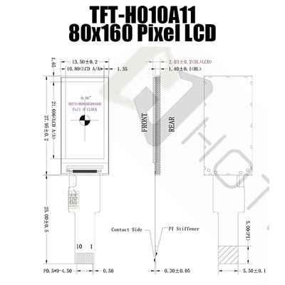 0.96 นิ้วชนิดบาร์ TFT LCD, SPI Sunlight Readable TFT 350cd/m2