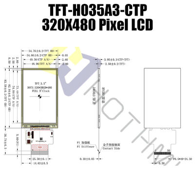 โมดูล TFT LCD ขนาด 3.5 นิ้ว 320x320 จอภาพ Pcap แนวตั้งที่ใช้งานได้จริง