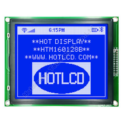 160X128 จอ LCD สีน้ำเงินกราฟิกพร้อมไฟพื้นหลังสีขาว T6963C