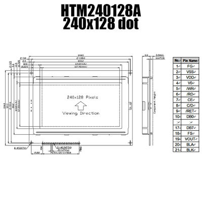 อุตสาหกรรมกราฟิก LCD 240x128, T6963C STN จอแสดงผล LCD MCU / 8 บิต