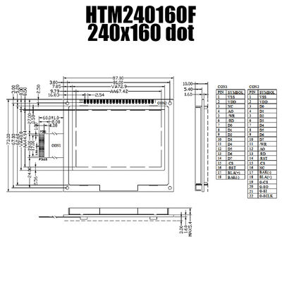 เครื่องมือวัด 240X160 FSTN โมดูลกราฟิกจอแสดงผล LCD พร้อม IC ST7529