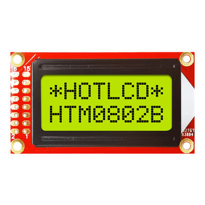 จอแสดงผล LCD ตัวอักษร STN 8X2 แบบกำหนดเอง สีเหลืองสีเขียว 16PIN มาตรฐาน COB