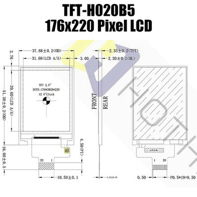 2 นิ้ว IPS 176x220 โมดูลจอแสดงผล TFT LCD/128x160 พิกเซล LCD/TFT-H020B5QCTST2N20