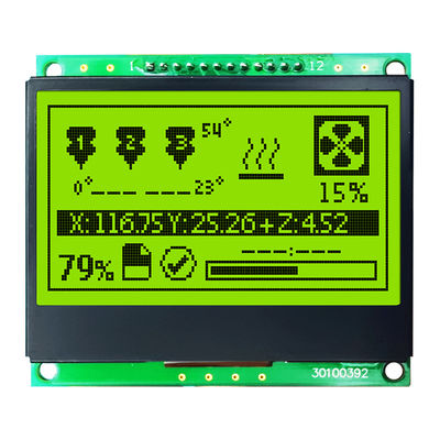 128X64 SPI FSTN จอแสดงผลกราฟิก LCD พร้อมไฟพื้นหลังสีขาว