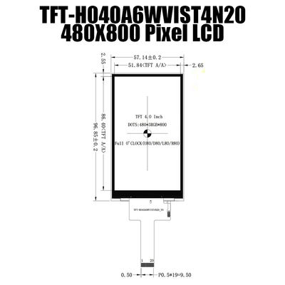 4.0 นิ้ว 480x800 จอแสดงผล TFT IPS MIPI LCD ที่อ่านได้ในแสงแดด