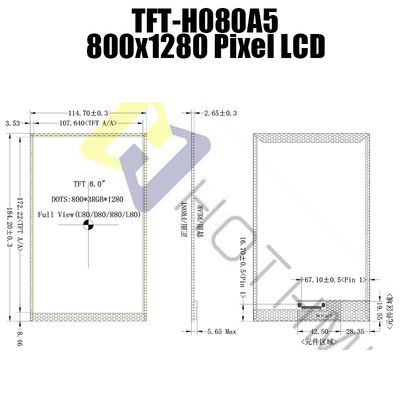 MIPI JD9365 จอแสดงผล TFT LCD แสงแดดอ่านได้สำหรับการควบคุมอุตสาหกรรม