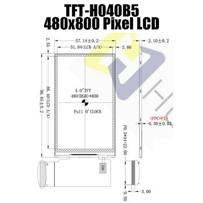 โมดูล TFT LCD 4 นิ้ว 480X800 ผู้ผลิตจอแสดงผล TFT LCD สำหรับจอภาพ