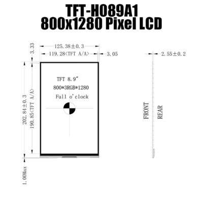 8.9 นิ้ว 800x1280 LCD IPS Display Industrial Monitor ผู้ผลิตจอแสดงผล TFT LCD
