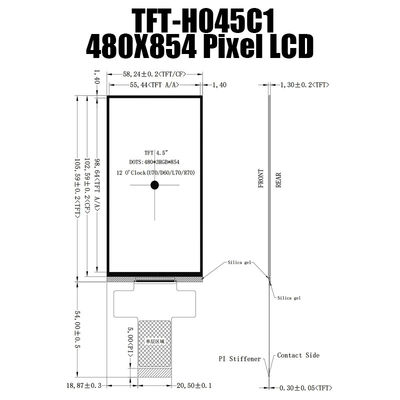 โมดูลจอแสดงผล TFT LCD ขนาด 4.5 นิ้ว 480x854 MCU8080 จอภาพ LCD สำหรับเครื่องพิมพ์ 3D