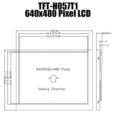 5.7 นิ้ว 640X480 หน้าจอสัมผัส IPS MIPI TFT LCD แผงสำหรับการควบคุมอุตสาหกรรม