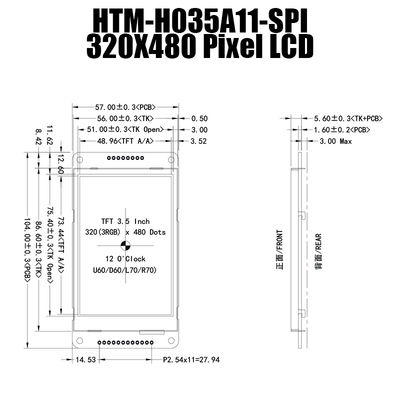 จอแสดงผล LCD ขนาด 3.5 นิ้ว 320X480 แผงโมดูล SPI TFT พร้อมแผงควบคุม LCD
