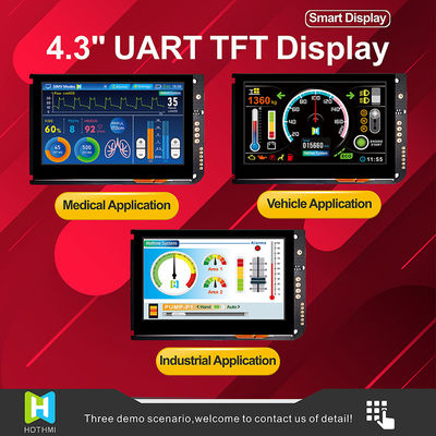 4.3 นิ้ว UART หน้าจอสัมผัสแบบ Capacitive TFT LCD 480x272 จอแสดงผลพร้อมแผงควบคุม LCD