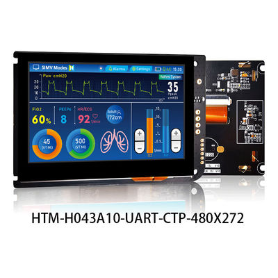 4.3 นิ้ว UART หน้าจอสัมผัสแบบ Capacitive TFT LCD 480x272 จอแสดงผลพร้อมแผงควบคุม LCD