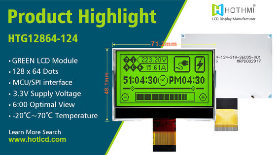 128x64 COG โมดูลแสดงผลกราฟิก LCD ST7565R พร้อมไฟพื้นหลังสีขาวด้านข้าง