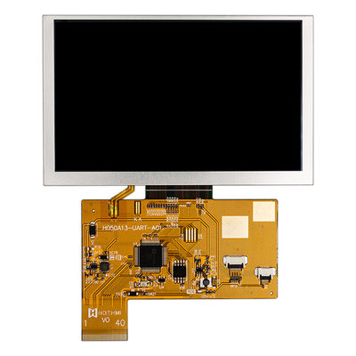 หน้าจอแสดงผล TFT ขนาด 5.0 นิ้ว Smart Serial 800x480 UART อ่านแสงแดดได้